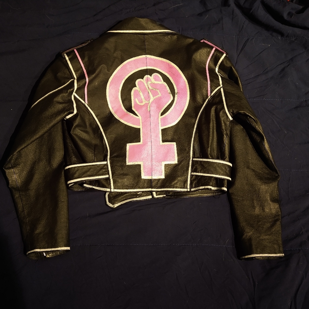 Hand painted Leather Jacket.